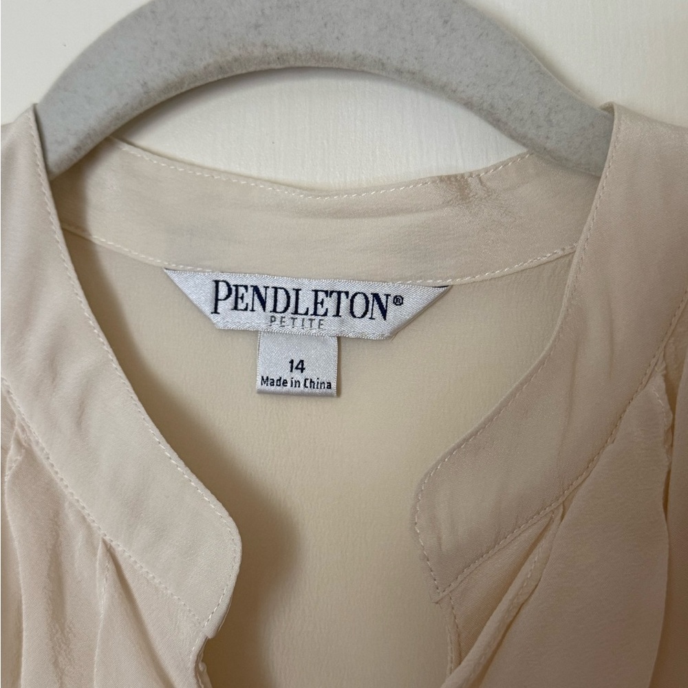 Pendleton Cream Ruffle Blouse - Picture 2 of 3